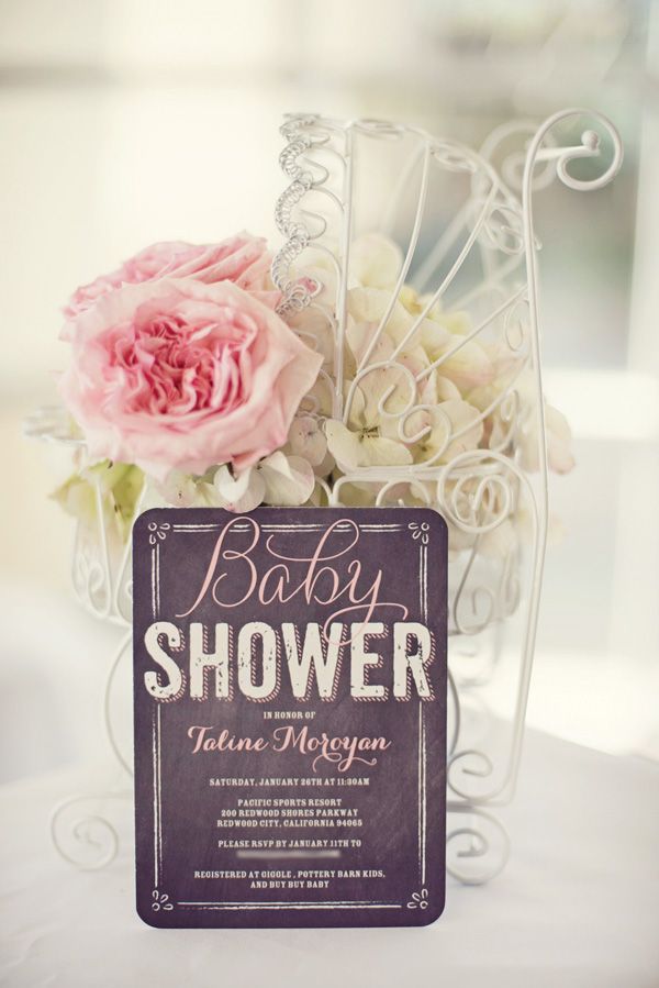 Organisation d’une Baby shower fille sur le thème du shabby chic. Source image : Pinterest